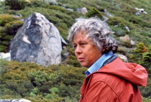 CAC Historian, Mrs. Verna Steele West on the trail to Eagle Lake, 1982.